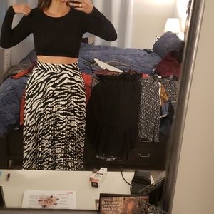 Animal stripe maxi skirt